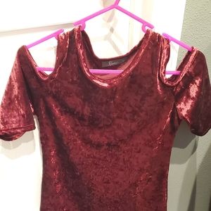 Burgundy  velvet shirt